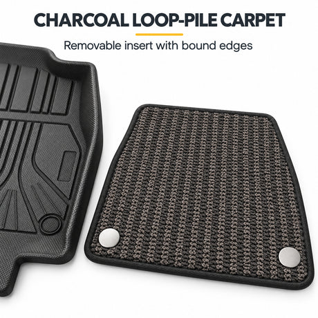 U-Guard Floor Mats with Carpet Inserts for Tesla Model Y 2025-2027