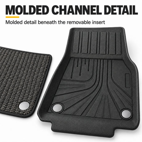 U-Guard Floor Mats with Carpet Inserts for Tesla Model Y 2021-2024