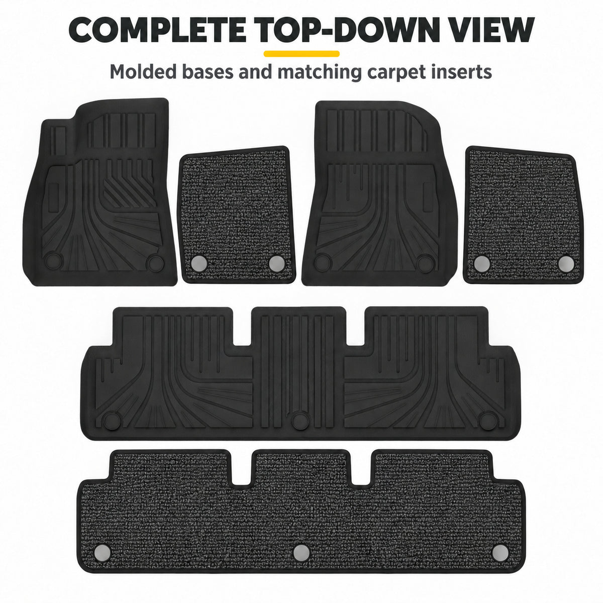 U-Guard Floor Mats with Carpet Inserts for Tesla Model 3 2019-2022