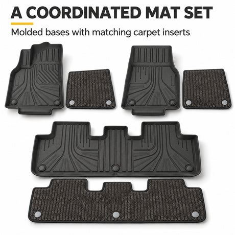 U-Guard Floor Mats with Carpet Inserts for Tesla Model Y 2021-2024