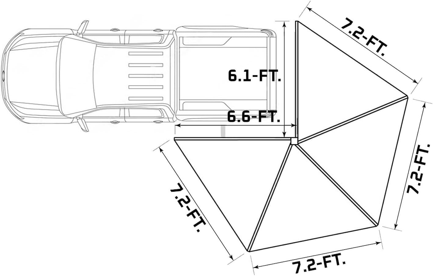 U-GUARD U-GUARD 270-degree Awning Passenger Side Mount, Overland Series, SUV, Truck Awning Freestanding Style