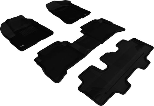 3D MAXpider Custom Fit Floor Liner Black for 2011-2013 KIA SORENTO, All 3 Rows