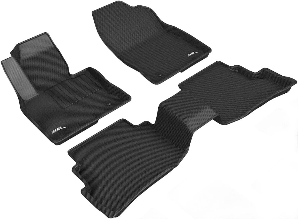 3D MAXpider Custom Fit Floor Liner Black for 2020-2023 MAZDA CX-9 Fits 6 Passengers With Center Console - Front 2 Rows