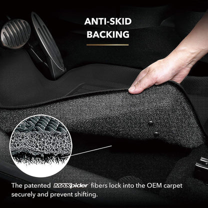 3D MAXpider Custom Fit Floor Liner Black for 2020-2023 KIA TELLURIDE Fits 7/ 8 Seaters