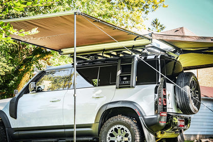 U-GUARD Waterproof Rooftop Side Mount Pullout Awning, Overland Series Retractable Vehicle Awning, SUV Truck Awning Shelter Tent, Gray Pullout Awning 2m x 2m (6.5ft x 6.5ft)