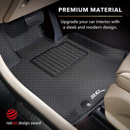 3D MAXpider Custom Fit Floor Liner Black for 2008-2011 TOYOTA SEQUOIA Bench Seating, All 3 Rows