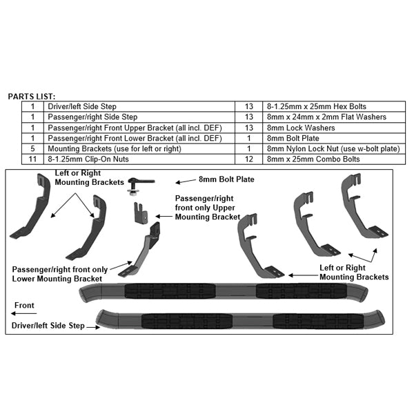 U-Guard 4.25 in. Premium Oval Side Steps | SPN-1433BK | for Chevy Silverado / GMC Sierra 1500 Double Cab 19-23 / Chevy Silverado / GMC Sierra 2500/3500 Double Cab 20-23