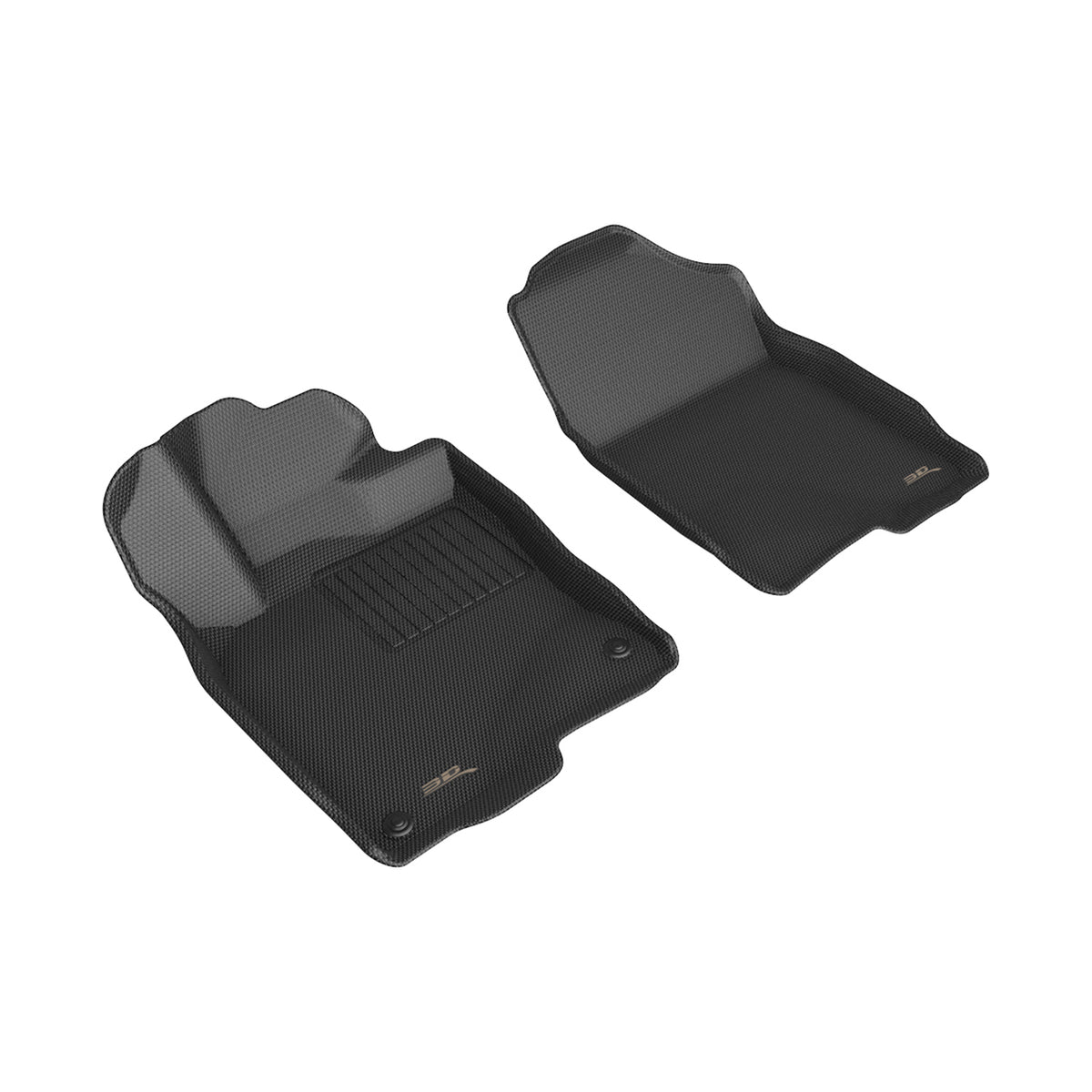 3D MAXpider Custom Fit Kagu Floor Mat (Black) Compatible with Acura Integra 2022-2024 / Honda Civic 2022-2024 - Front Row