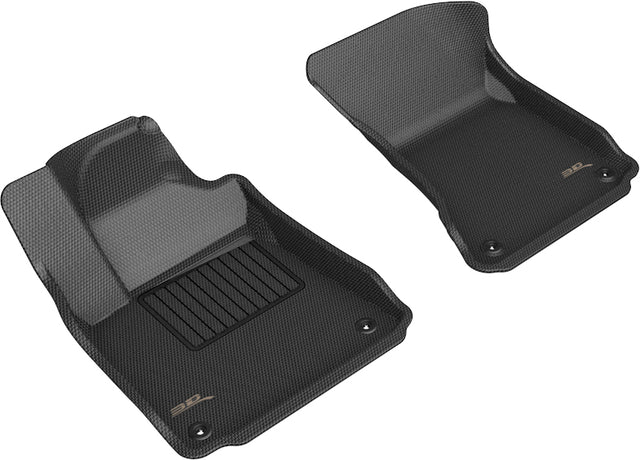 3D MAXpider Custom Fit Kagu Floor Mat (Black) Compatible with Audi A8 2011-2018 - Front Row