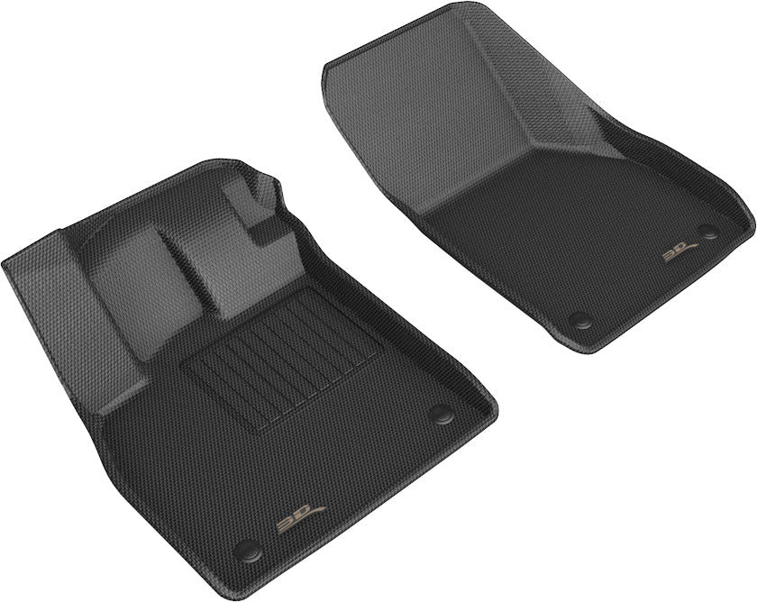 3D MAXpider Custom Fit All-Weather Floor Mat for Select Audi TT Models - Kagu Rubber (Black) - Front Row