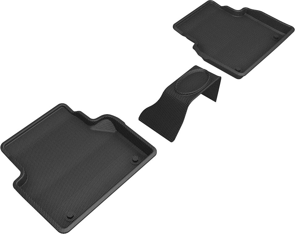 3D MAXpider Custom Fit Kagu Floor Mat (Black) Compatible with Audi A6 2019-2024 / Audi A6 Allroad 2019-2024 / Audi A7 2019-2024 - Second Row