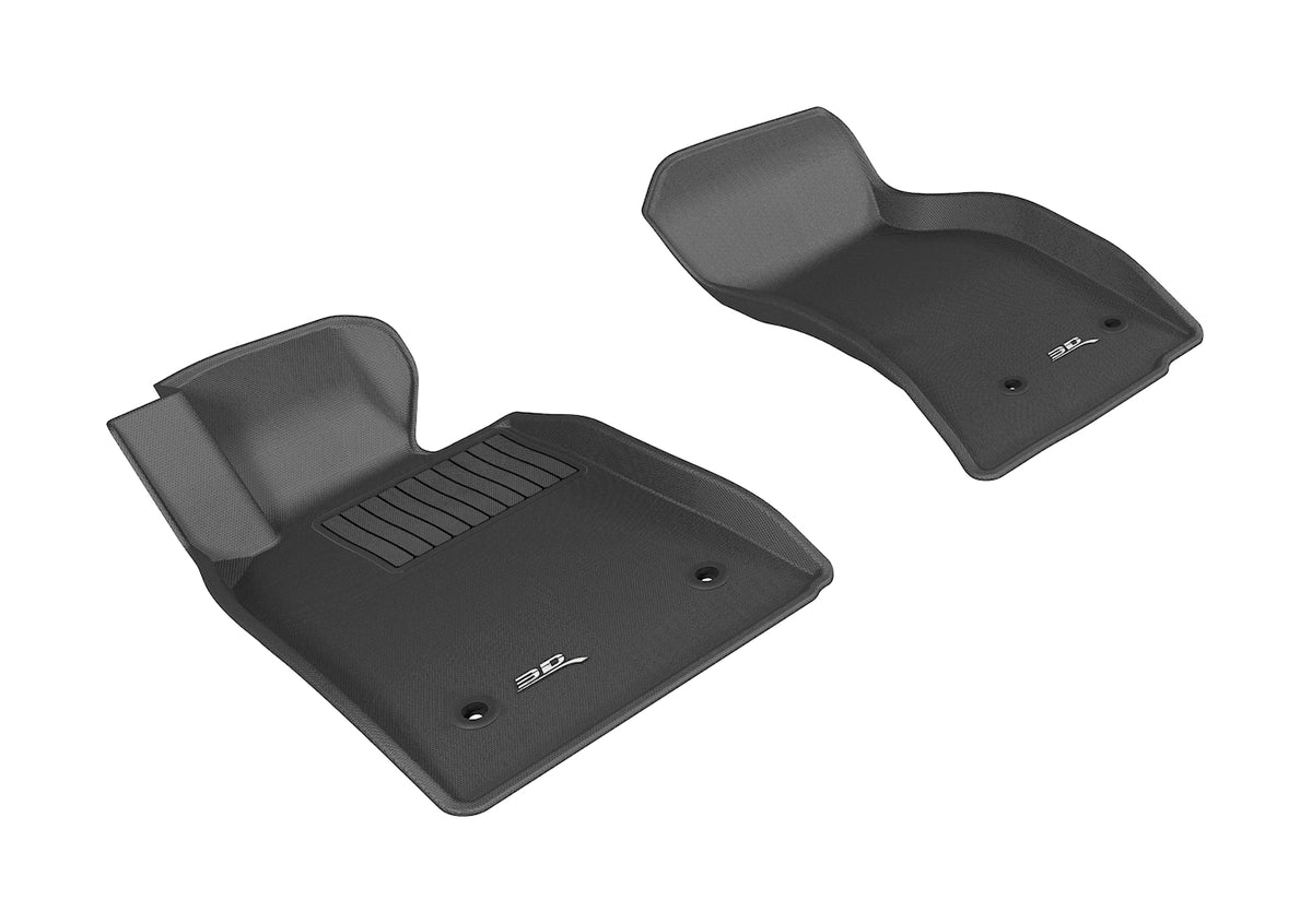 3D MAXpider Custom Fit Kagu Floor Mat (Black) Compatible with Cadillac ATS 2013-2019 / Cadillac ATS-V 2013-2019 - Front Row