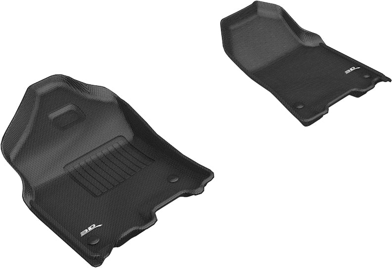 3D MAXpider L1DG02811509 Custom Fit All-Weather Kagu Series Floor Mats Black Front for Dodge RAM 1500 Crew Cab with Bucket Seats 2019-2024 - Front Row