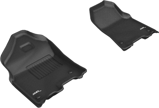 3D MAXpider L1DG02811509 Custom Fit All-Weather Kagu Series Floor Mats Black Front for Dodge RAM 1500 Crew Cab with Bucket Seats 2019-2024 - Front Row