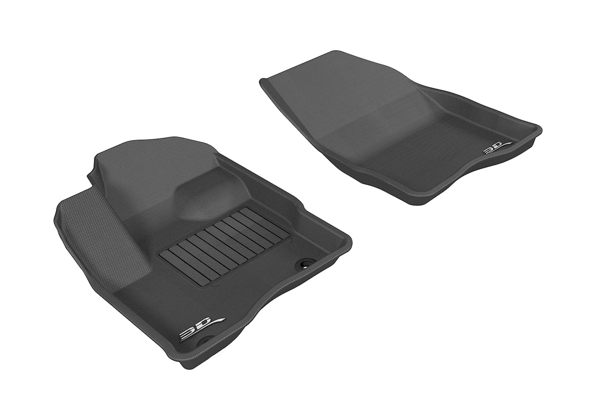 3D MAXpider Custom Fit All-Weather Floor Mat for Select Ford Taurus Models - Kagu Rubber (Black) - Front Row