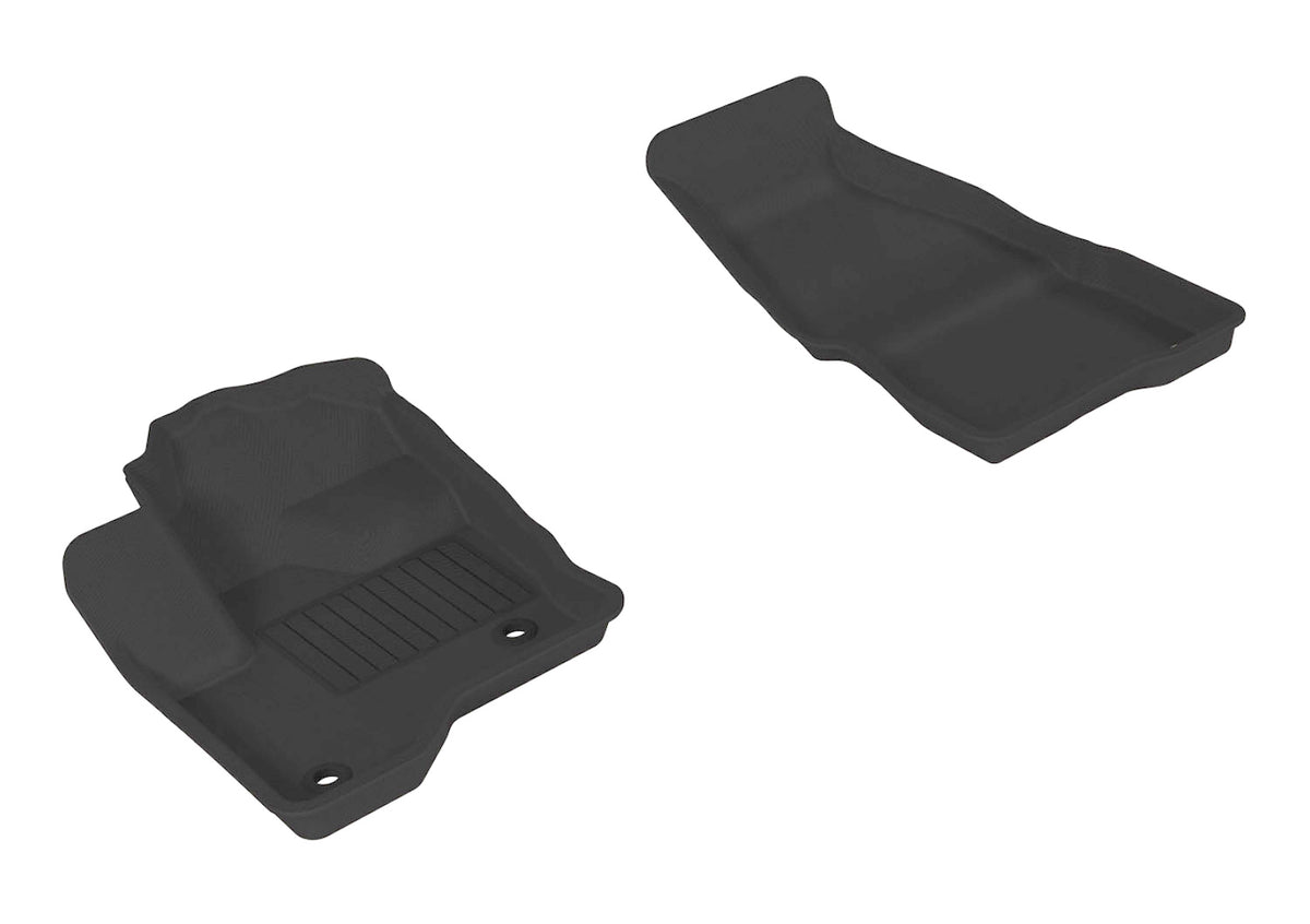3D MAXpider Custom Fit All-Weather Floor Mat for Select Ford Flex Models - Kagu Rubber (Black) 2009-2019 - Front Row