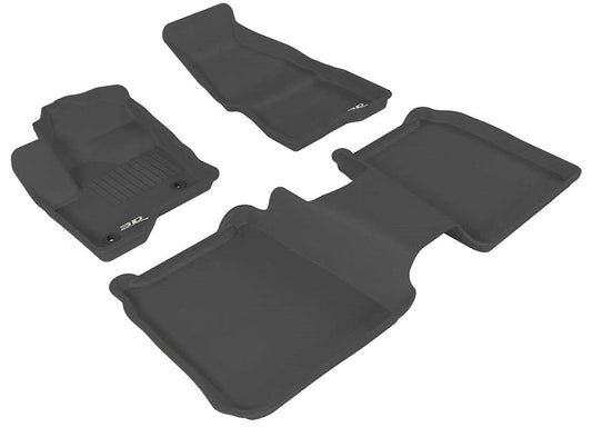 3D MAXpider Custom Fit Floor Liner Black for 2009-2019 FORD FLEX Without 2nd Row Center Console, 1st and 2nd Rows Only