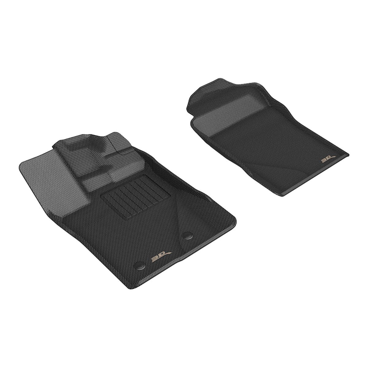 3D MAXpider Custom Fit Kagu Floor Mat (Black) Compatible with Ford Ranger 2024-2026 - Front Row