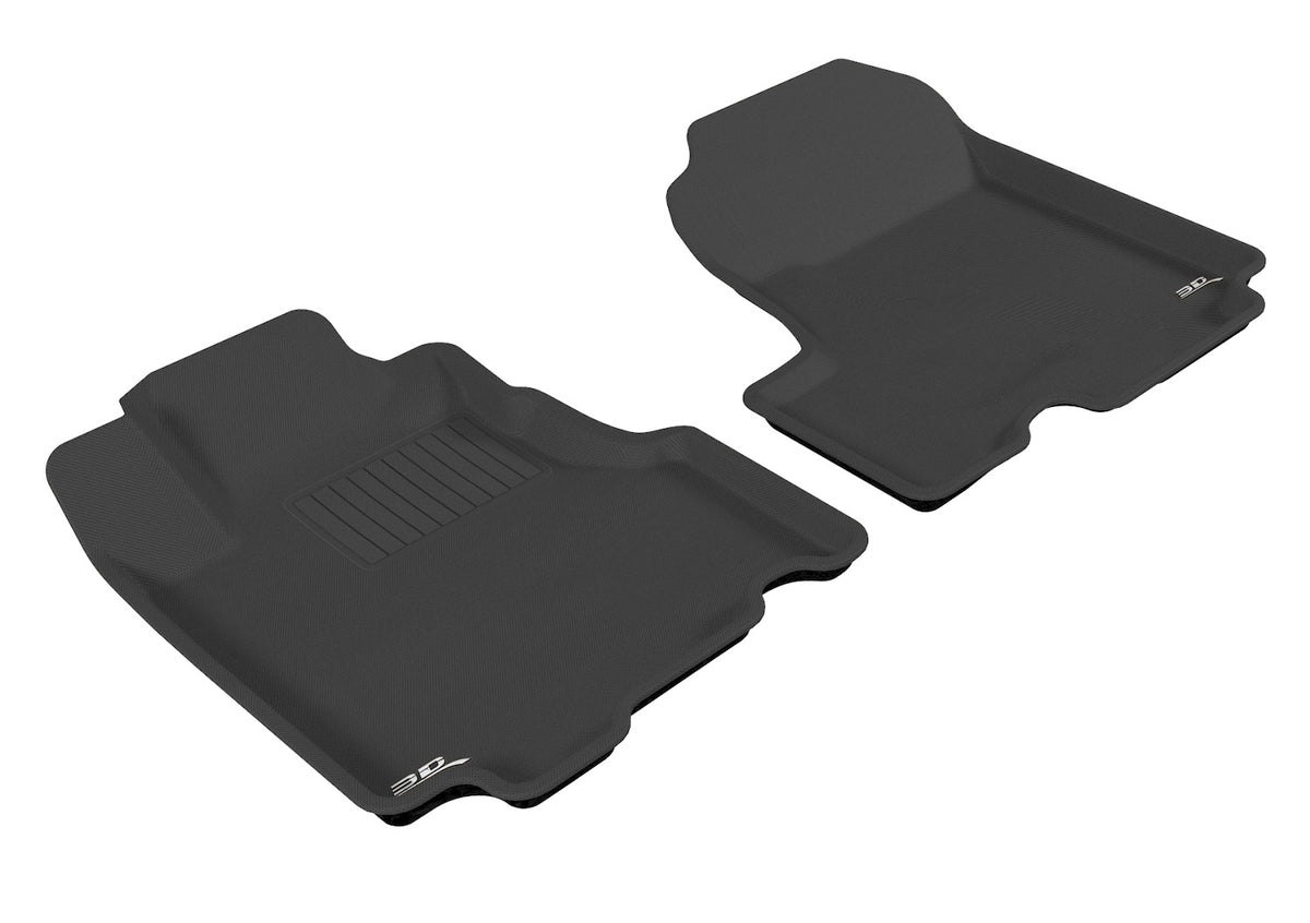 3D MAXpider Custom Fit All-Weather Floor Mat for Select Honda CR-V Models - Kagu Rubber (Black) 2007-2011 - Front Row