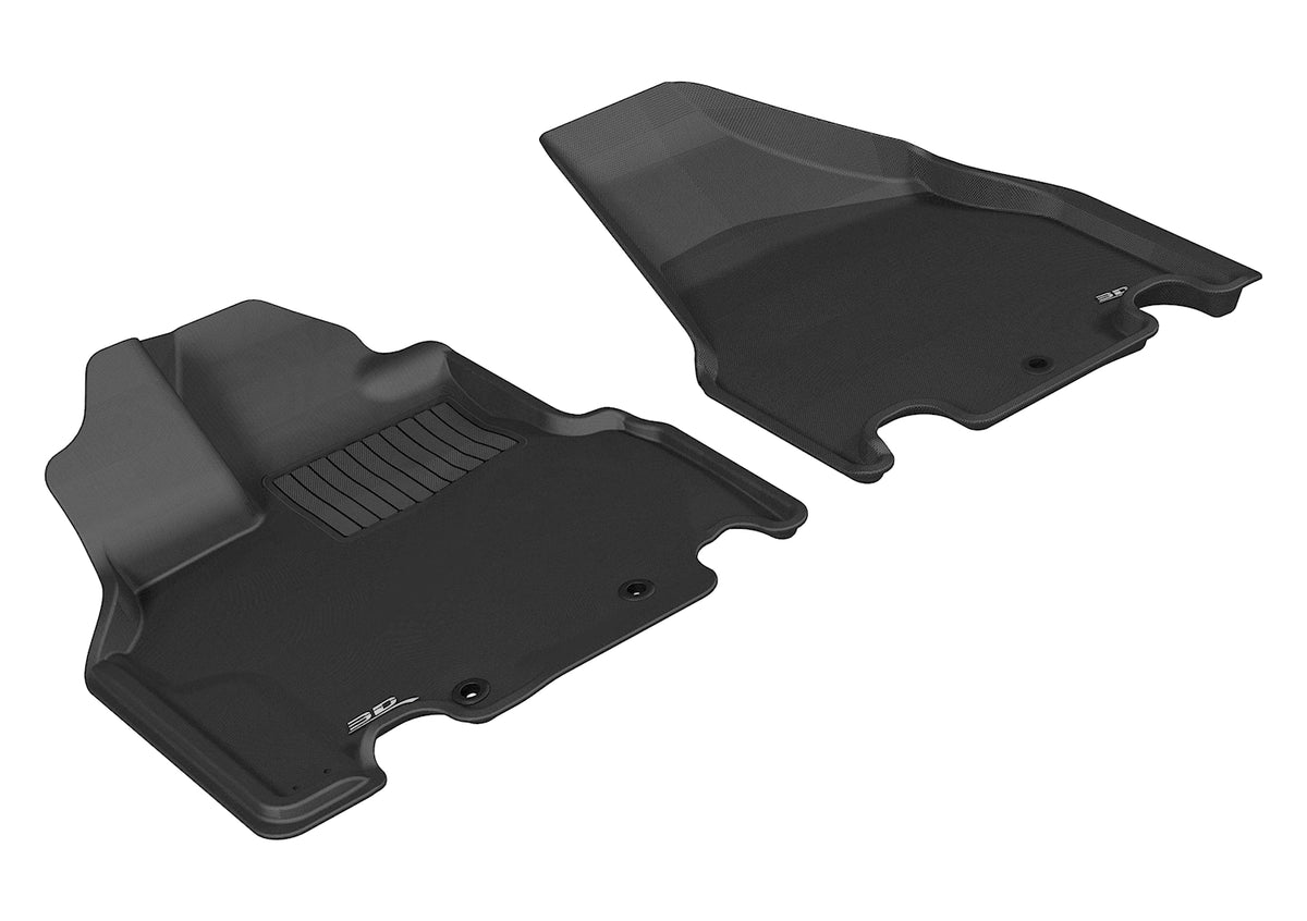 3D MAXpider Custom Fit All-Weather Floor Mat for Select Honda Odyssey EX Models - Kagu Rubber (Black) - Front Row
