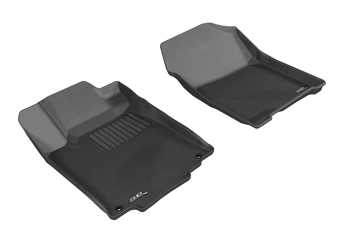 3D MAXpider Custom Fit All-Weather Floor Mat for Select Honda CR-V Models - Kagu Rubber (Black) - Front Row
