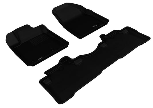 3D MAXpider Custom Fit Floor Liner Black for 2009-2015 HONDA PILOT, 1st and 2nd Rows