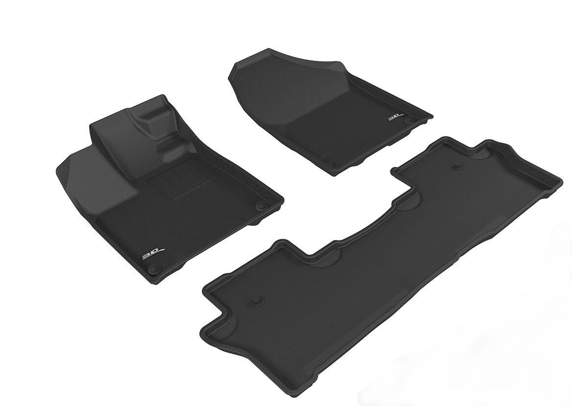 3D MAXpider Custom Fit Floor Liner Black for 2016-2022 HONDA PILOT 1st and 2nd Row Only