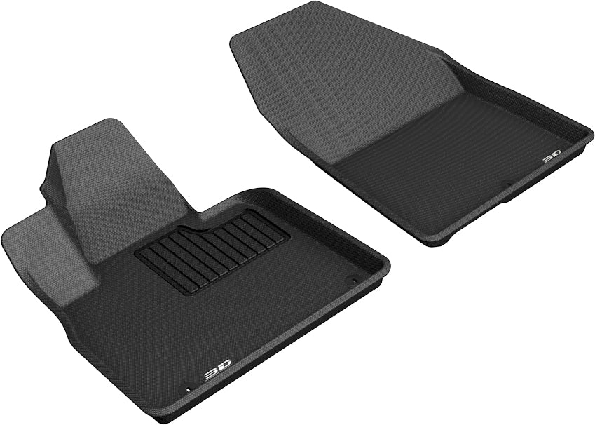 3D MAXpider All-Weather Floor Mats for Hyundai Santa Fe 2019-2023 Custom Fit Car Floor Liners, Kagu Series (Black) - Front Row