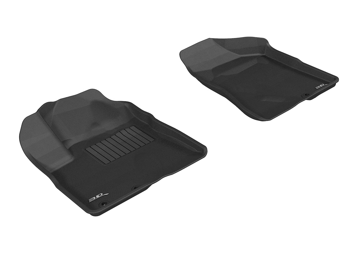 3D MAXpider Custom Fit All-Weather Floor Mat for Select Kia Sorento Models - Kagu Rubber (Black) 2011-2013 - Front Row