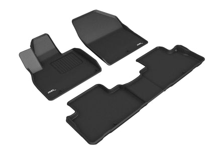 3D MAXpider Custom Fit Floor Liner Black for 2020-2023 KIA TELLURIDE Fits 7/ 8 Seaters, 1st and 2nd Rows Only