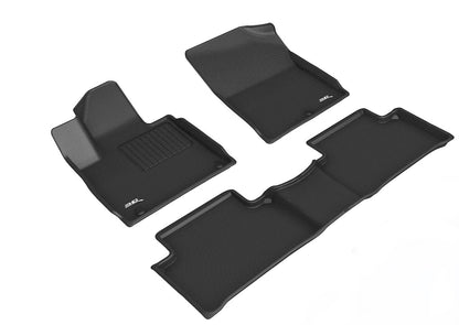 3D MAXpider Custom Fit Floor Liner Black for 2021-2023 KIA SORENTO - 1st and 2nd Rows
