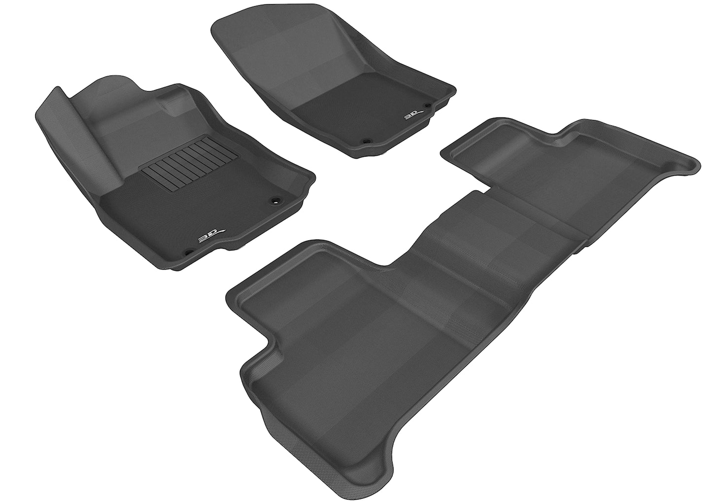 3D MAXpider Custom Fit Floor Liner Black for 2016-2019 MERCEDES-BENZ GLS-CLASS, 1st and 2nd Rows Only