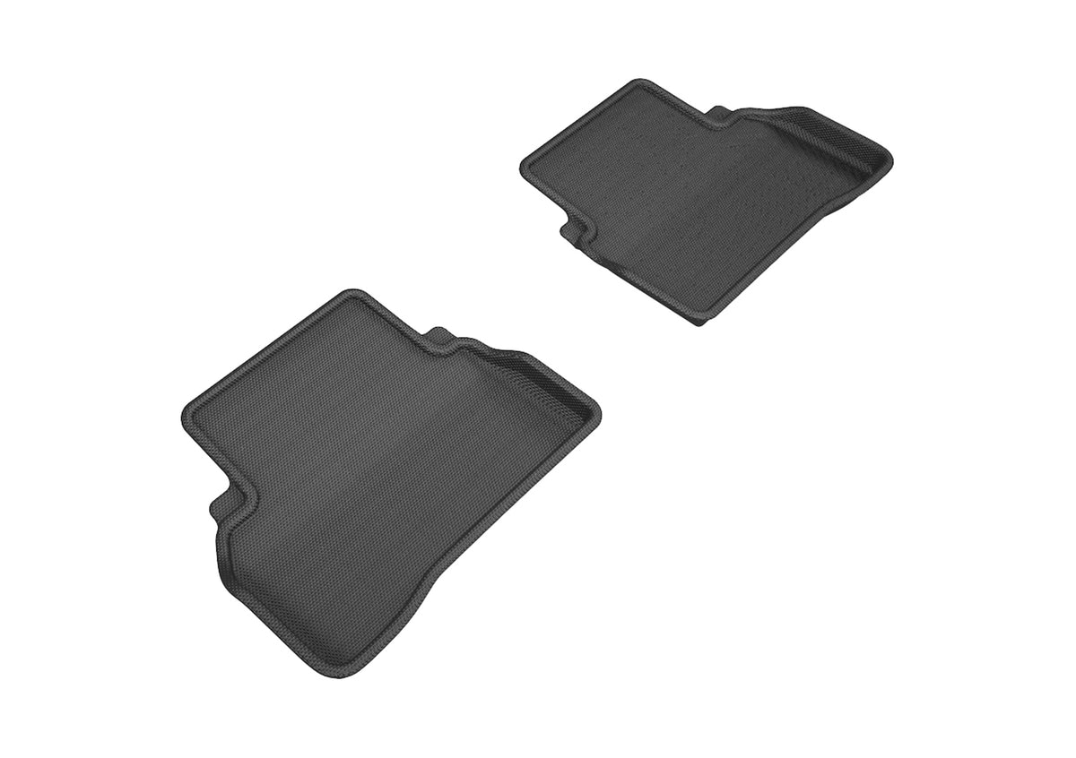 3D MAXpider All-Weather Floor Mats for Mercedes Benz C-Class Sedan (W205) 2015-2020 Custom Fit Car Floor Liners, Kagu Series (Black) - Second Row