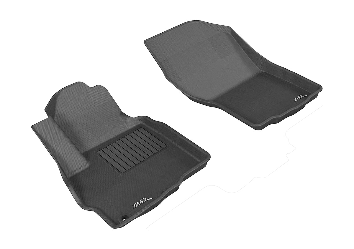 3D MAXpider Custom Fit Floor Mat for Select Mitsubishi Outlander Models - Kagu Rubber (Black) - Front Row