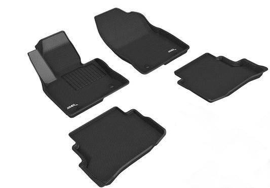 3D MAXpider Custom Fit Floor Liner Black for 2016-2023 MAZDA CX-9 Fits 6-passenger With Center Console - Front 2 Rows