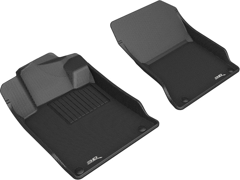 3D MAXpider All-Weather Floor Mats Compatible with Nissan Altima 2019-2021 Custom Fit Car Floor Liners, Kagu Series (Black) - Front Row