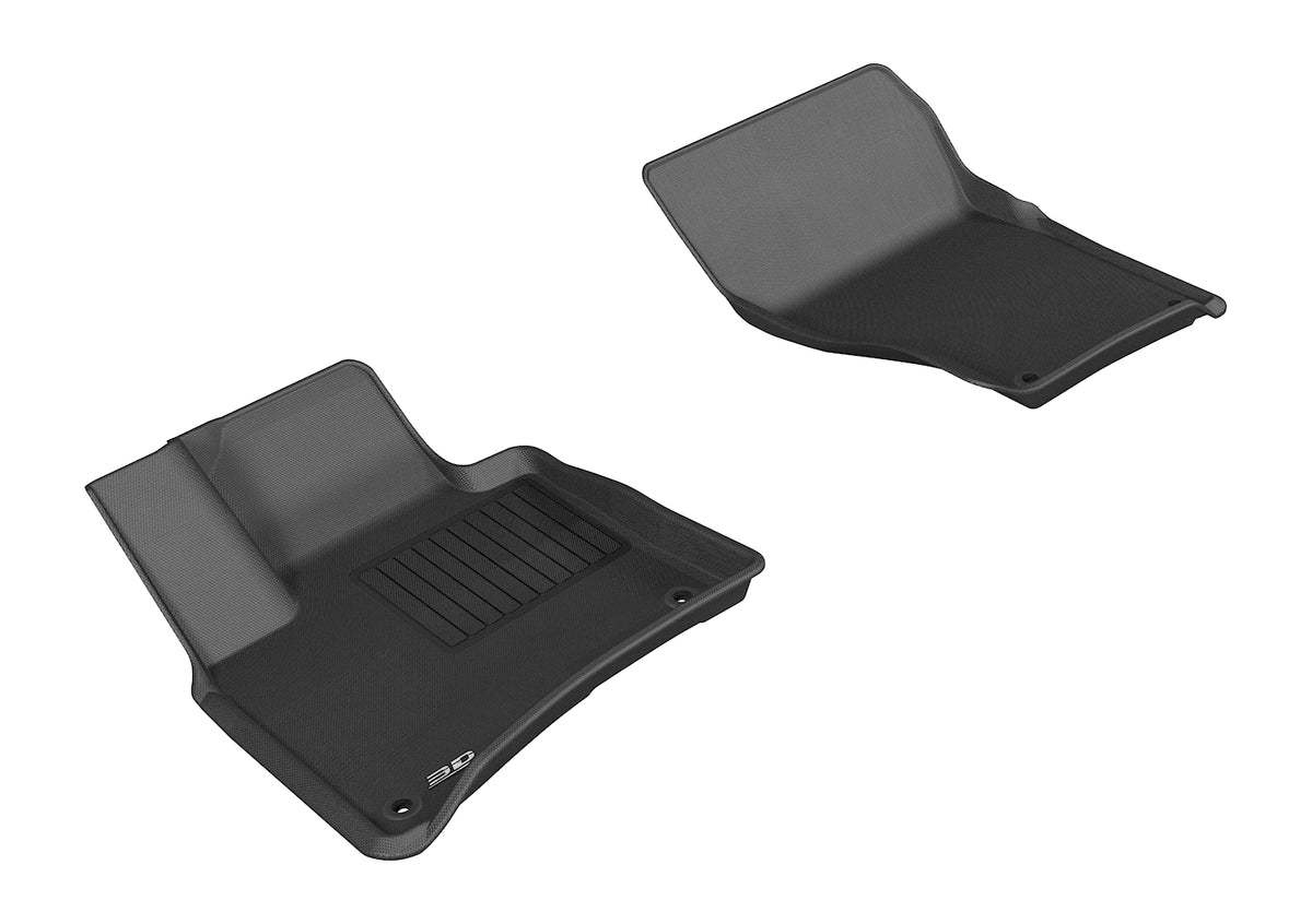 3D MAXpider Custom Fit All-Weather Floor Mat for Select Porsche Cayenne/Volkswagen Touareg Models - Kagu Rubber (Black) 2011-2018 - Front Row