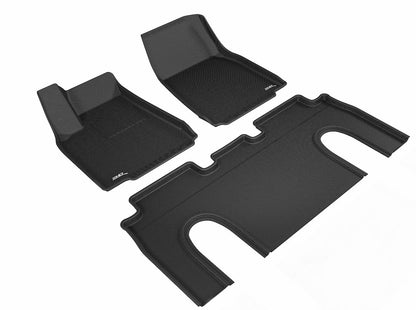 3D MAXpider Custom Fit Floor Liner Black for 2016-2021 TESLA MODEL X Fits 6 Seaters, 2nd Row Without Center Console
