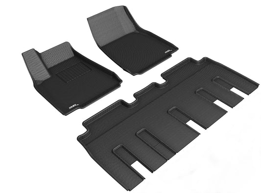 3D MAXpider Custom Fit Floor Liner Black for 2018-2023 TESLA MODEL X Fits 7 Seaters - 1st and 2nd Rows Only