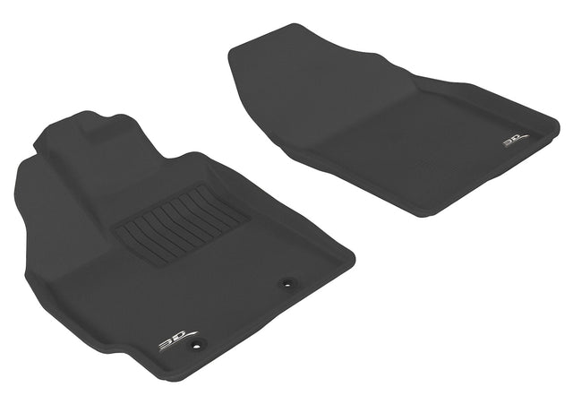 3D MAXpider Custom Fit All-Weather Floor Mat for Select Toyota Prius Models - Kagu Rubber (Black) 2010-2011 - Front Row