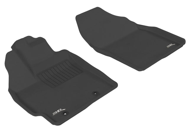3D MAXpider - L1TY09211509 Custom Fit All-Weather Floor Mat for Select Toyota Prius/Prius V Models - Kagu Rubber (Black) 2012-2017 - Front Row