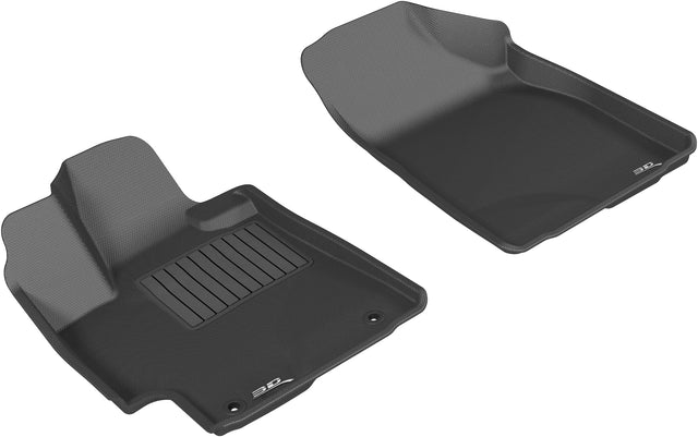 3D MAXpider Custom Fit All-Weather Floor Mat for Select Toyota Highlander Models - Kagu Rubber (Black) 2008-2013 - Front Row