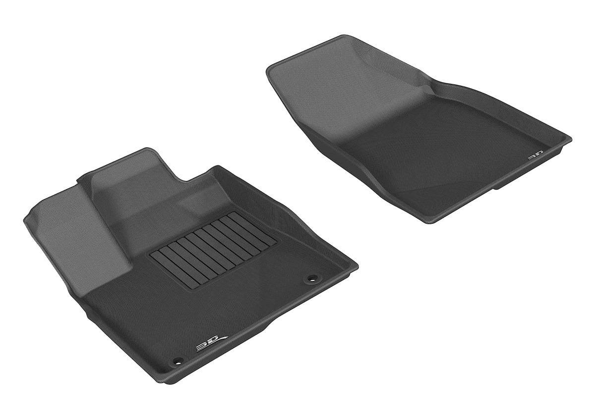 3D MAXpider Custom Fit Floor Mat for Select Toyota Highlander Models - Kagu Rubber (Black) - Front Row