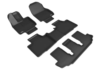 3D MAXpider Custom Fit Floor Liner Black for 2020-2023 TOYOTA HIGHLANDER Fits Bench Seating, Gas Models, All 3 Rows