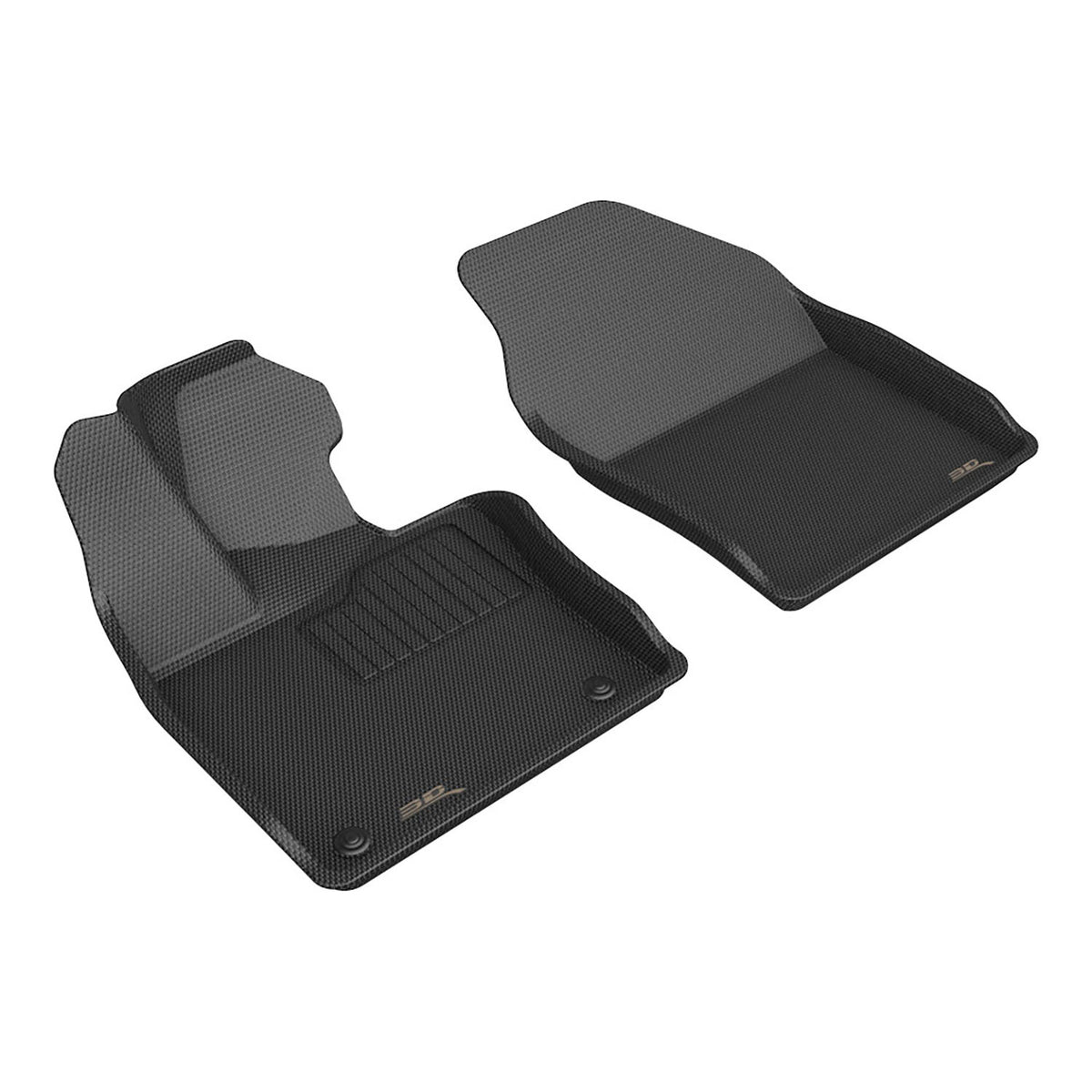 3D MAXpider Custom Fit KAGU Floor Mat (BLACK) Compatible with TOYOTA PRIUS 2023 - Front Row