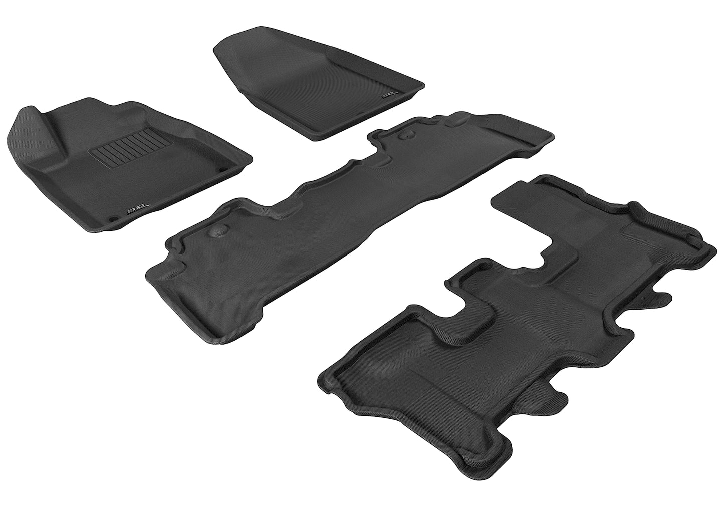 3D MAXpider Custom Fit Floor Liner Black for 2007-2013 ACURA MDX All 3 Rows