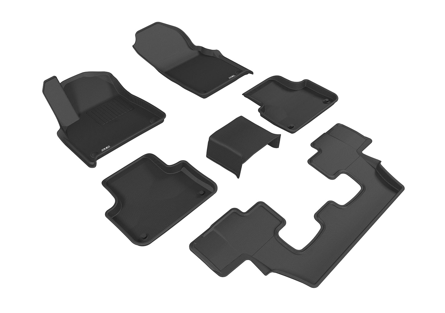 3D MAXpider Custom Fit Floor Liner Black for 2017-2023 AUDI Q7 / SQ7 Fits 7 Seaters