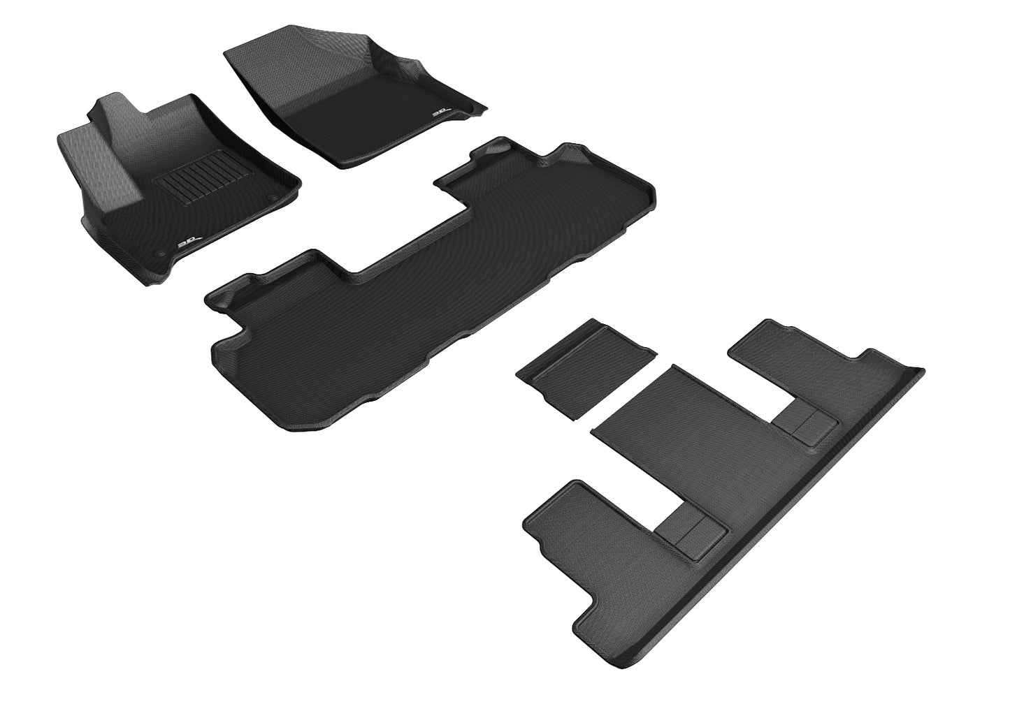 3D MAXpider Custom Fit Floor Liner Black for 2018-2023 CHEVROLET TRAVERSE Bucket Seat All 3 Rows