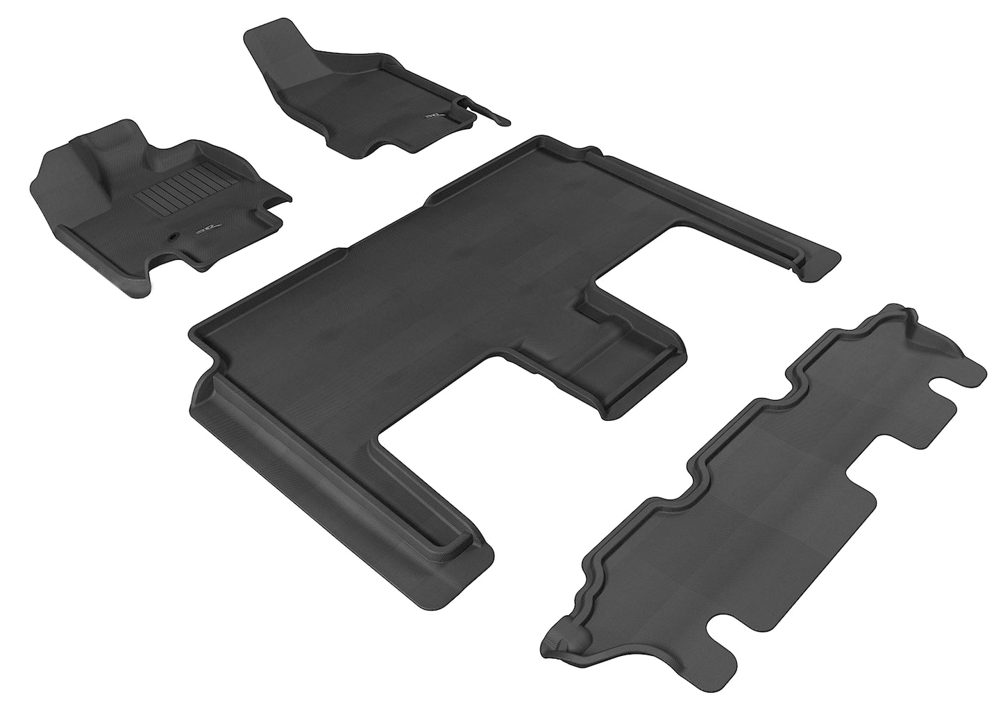 3D MAXpider Custom Fit Floor Liner Black for 2008-2020 DODGE GRAND CARAVAN All 3 Rows