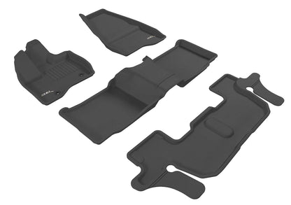 3D MAXpider Custom Fit Floor Liner Black for 2011-2014 FORD EXPLORER, 2nd Row Without Center Console